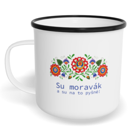 Hrnek plecháček s potiskem na míru - Su moravák a su na to pyšné