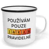 Hrnek plecháček s potiskem na míru - Použivám pouze sarkasmus