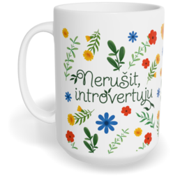 Hrnek klasický velký s vlastním potiskem - Nerušit, introvertuju
