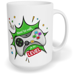 Hrnek klasický velký s vlastním potiskem - Není to věk, je to level