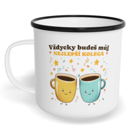 Hrnek plecháček s potiskem na míru - Nejlepší kolega