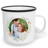 Hrnek plecháček s potiskem na míru - Minimalist meadow