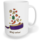 Hrnek klasický velký s vlastním potiskem - Miluji vaření