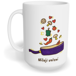 Hrnek klasický velký s vlastním potiskem - Miluji vaření