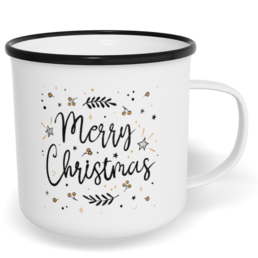 Hrnek plecháček s potiskem na míru - Merry Christmas
