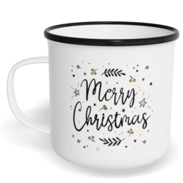 Hrnek plecháček s potiskem na míru - Merry Christmas