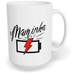 Hrnek klasický velký s vlastním potiskem - Máma bez energie