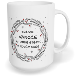 Hrnek klasický velký s vlastním potiskem - Krásné Vánoce