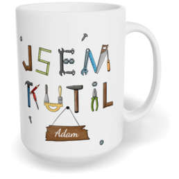 Hrnek klasický velký s vlastním potiskem - Jsem kutil
