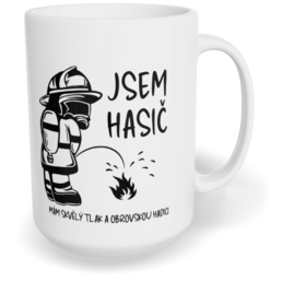 Hrnek klasický velký s vlastním potiskem - Jsem hasič
