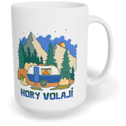 Hrnek klasický velký s vlastním potiskem - Hory volají