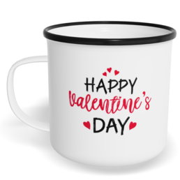 Hrnek plecháček s potiskem na míru - Happy Valentine`s day