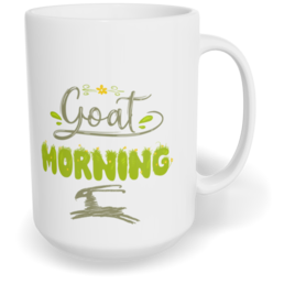 Hrnek klasický velký s vlastním potiskem - Goat morning