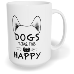 Hrnek klasický velký s vlastním potiskem - Dogs make me happy