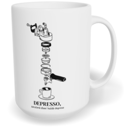 Hrnek klasický velký s vlastním potiskem - Depresso