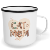 Hrnek plecháček s potiskem na míru - Cat mom