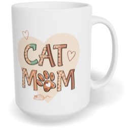 Hrnek klasický velký s vlastním potiskem - Cat mom