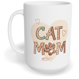 Hrnek klasický velký s vlastním potiskem - Cat mom