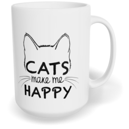 Hrnek klasický velký s vlastním potiskem - Cats make me happy