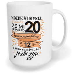 Hrnek klasický velký s vlastním potiskem - Mozek si myslí