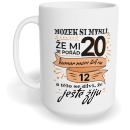 Hrnek klasický velký s vlastním potiskem - Mozek si myslí