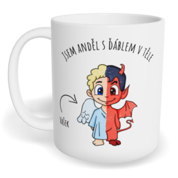Hrnek klasický malý s vlastním potiskem - Andílek