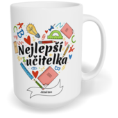Hrnek klasický velký s vlastním potiskem - Nejlepší učitelka