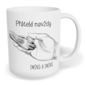 Hrnek klasický malý s vlastním potiskem - Pes, přátelé navždy