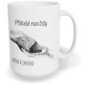 Hrnek klasický velký s vlastním potiskem - Kůň, přátelé navždy