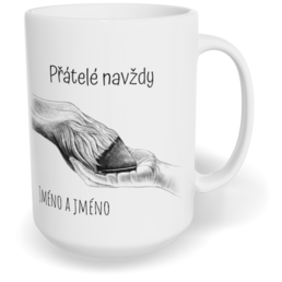 Hrnek klasický velký s vlastním potiskem - Kůň, přátelé navždy
