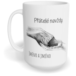 Hrnek klasický velký s vlastním potiskem - Kůň, přátelé navždy