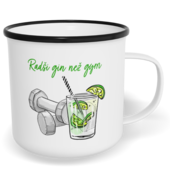 Hrnek plecháček s potiskem na míru - Gin/gym