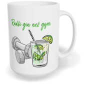 Hrnek klasický velký s vlastním potiskem - Gin/gym