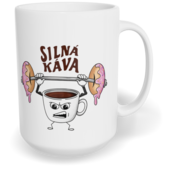 Hrnek klasický velký s vlastním potiskem - Silná káva