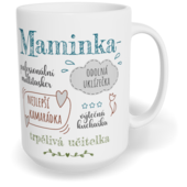 Hrnek klasický velký s vlastním potiskem - Moje maminka šrafovaná