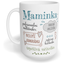 Hrnek klasický velký s vlastním potiskem - Moje maminka šrafovaná