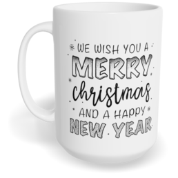 Hrnek klasický velký s vlastním potiskem - We wish you a merry Christmas and happy New Year