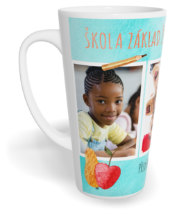 Hrnek latte velký s vlastním potiskem - Aquarel school