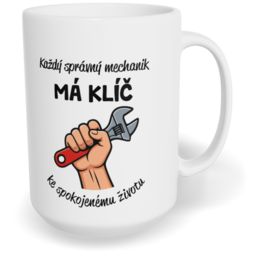 Hrnek klasický velký s vlastním potiskem - Správný mechanik