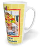 Hrnek latte velký s vlastním potiskem - Abeceda
