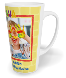 Hrnek latte velký s vlastním potiskem - Abeceda