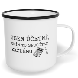 Hrnek plecháček s potiskem na míru - Jsem účetní