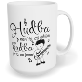 Hrnek klasický velký s vlastním potiskem - Kytarista, hudba je to, co jsem