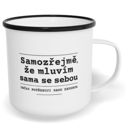 Hrnek plecháček s potiskem na míru - Sama se sebou