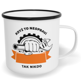Hrnek plecháček s potiskem na míru - Když to neopraví jméno, tak nikdo