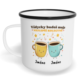 Hrnek plecháček s potiskem na míru - Nejlepší kolegyně vol. 1