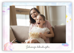 Fotokniha na šířku s pevnou vazbou a kvalitním papírem - Jednorožec